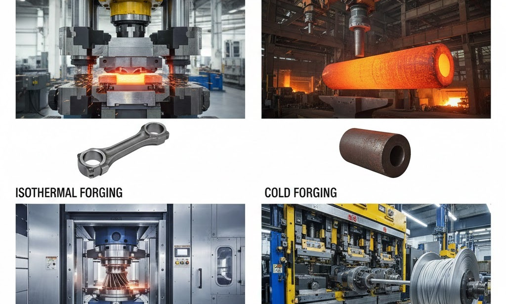 What are the different types of forging used in automotive components?