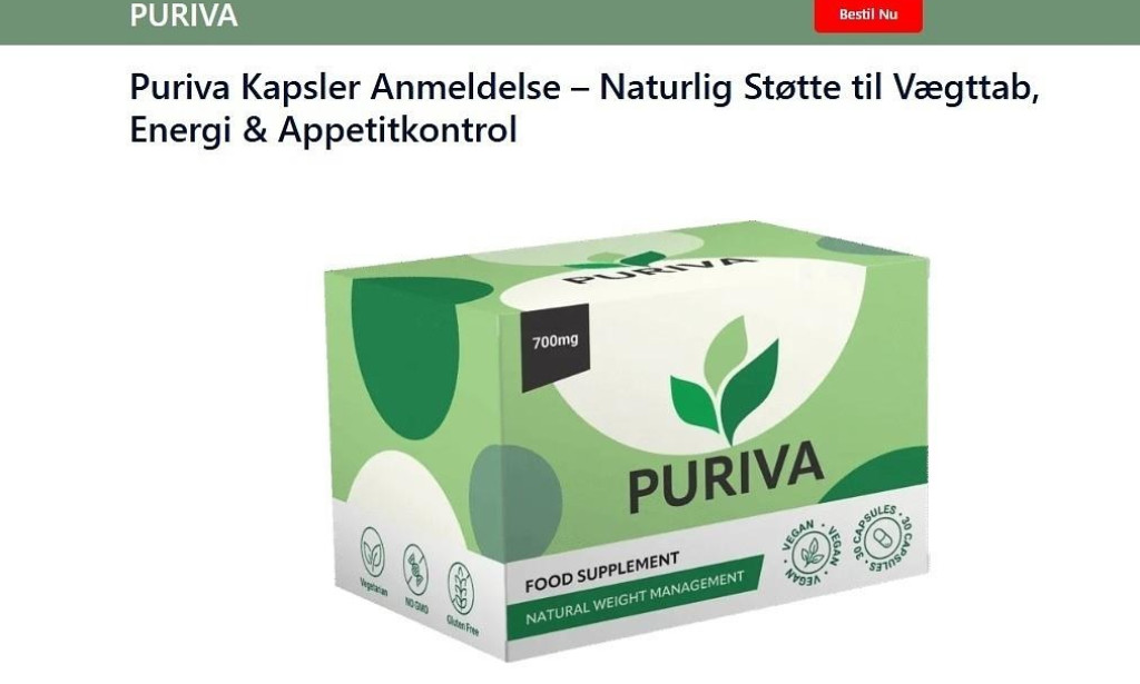 What PURIVA Kapseln Officiel hjemmeside | Naturlige ingredienser og fordele | Hvordan virker det?