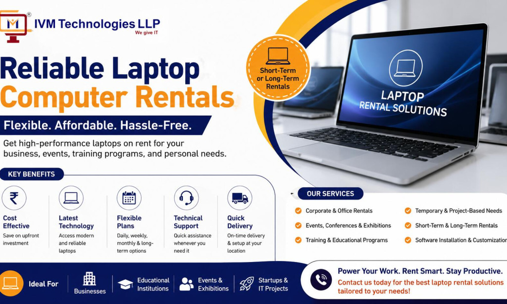 Affordable Laptop Computer Rentals from IVM Technologies for Business, Events, and Personal Use