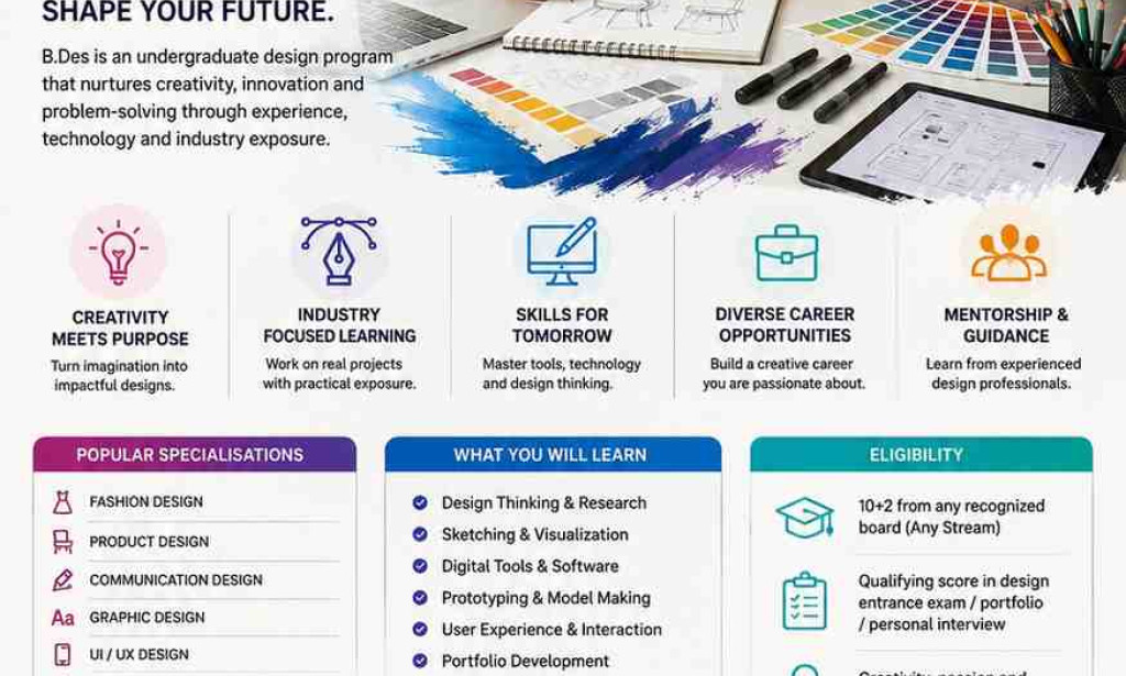 How to Pursue B.Des Admission 2026: Eligibility, Specialisations, Fees and Careers