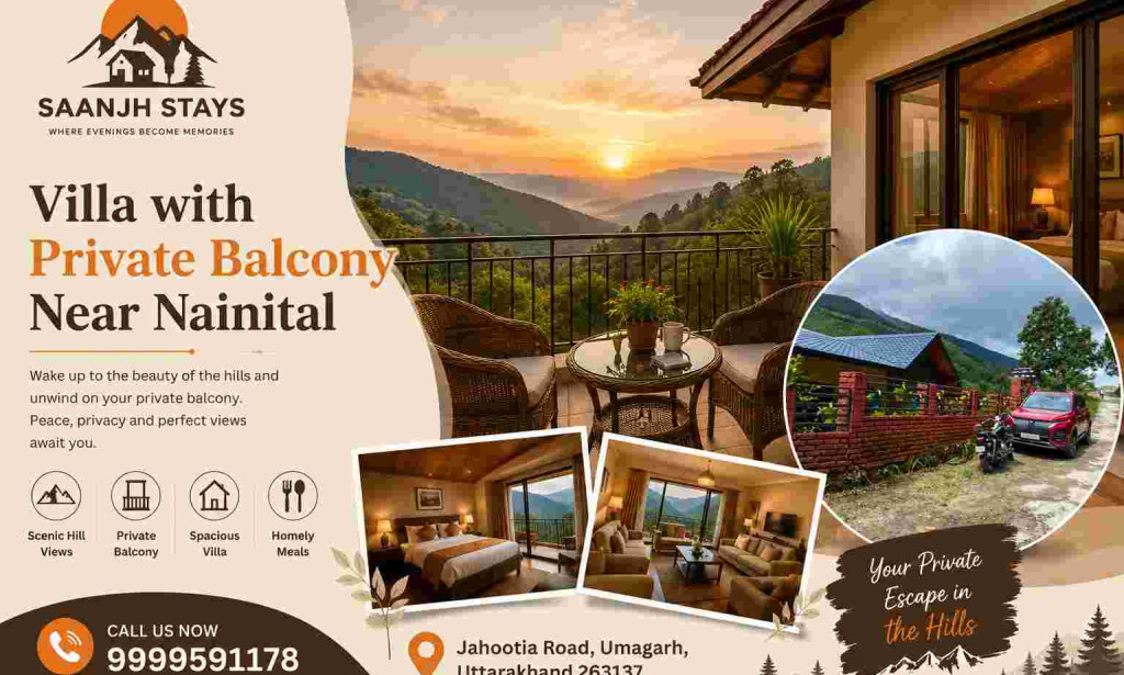 Top Villa with Private Balcony Near Nainital