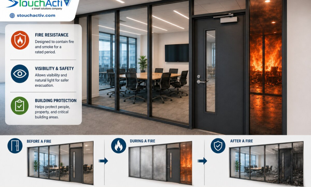 How fire rated glass and doors work in an office space building