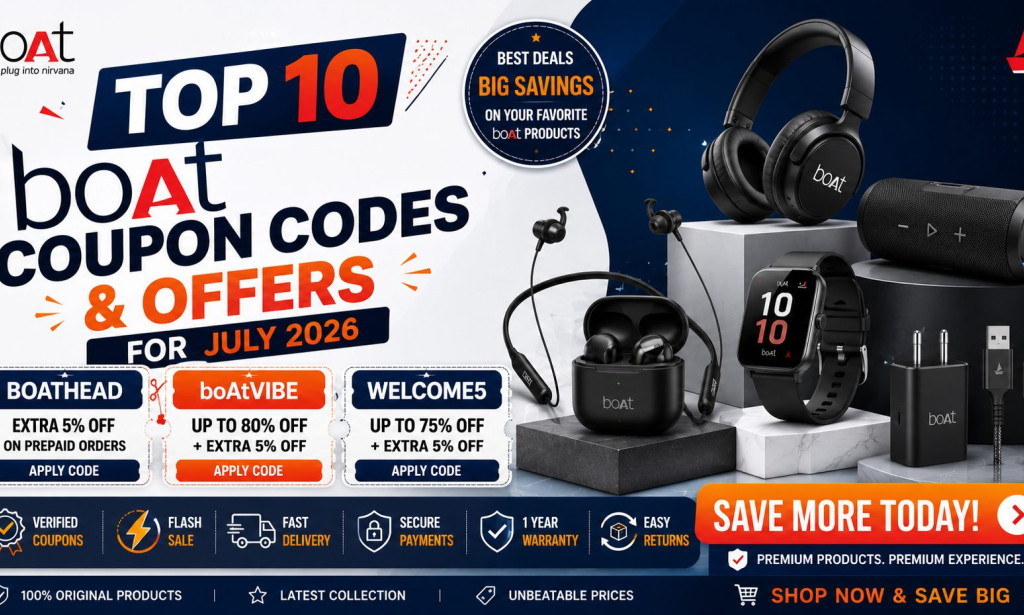 Top 10 boAt Coupon Codes and Offers for July 2026
