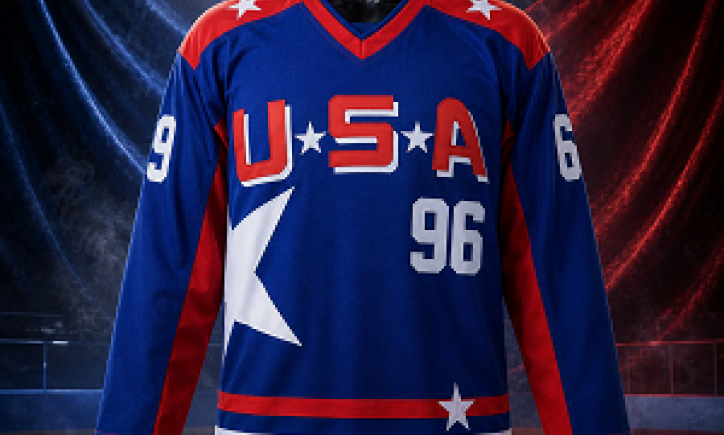 Top Charlie Conway Mighty Ducks Team USA #96 Hockey Jersey
