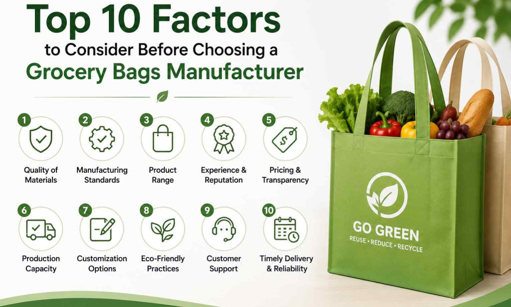 Top 10 Factors to Consider Before Choosing a Grocery Bags Manufacturer